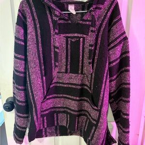 Lina Black and Purple Striped Women's Sweater